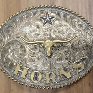 Texas Horns Handmade Belt Buckle